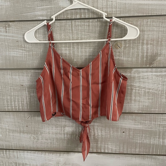 Forever 21 Striped Tie-Front Tank Top (Size XS) - Picture 2 of 4